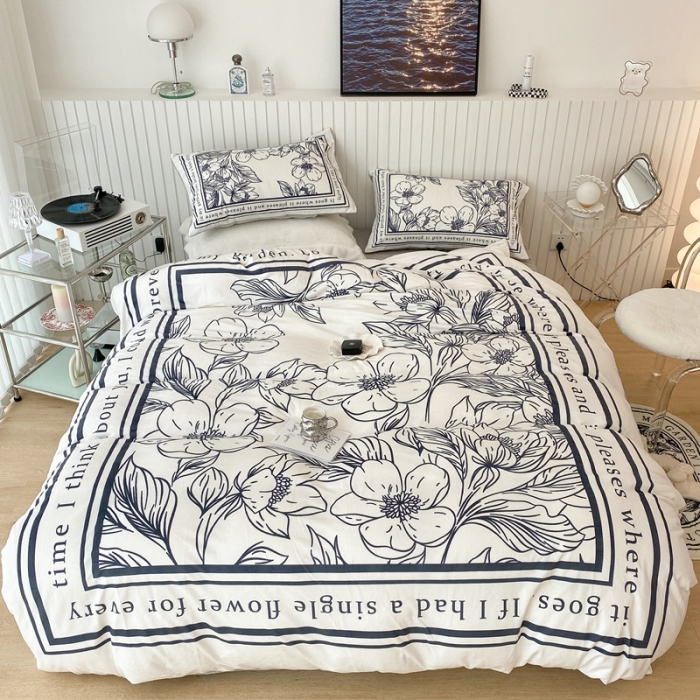 91家纺网 家纺一手货源 找家纺 昔可家纺 2021新款大版宝宝牛奶绒四件套 后花园