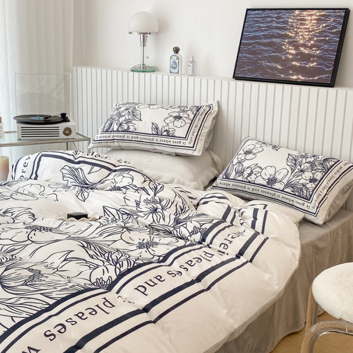 91家纺网 家纺一手货源 找家纺 昔可家纺 2021新款大版宝宝牛奶绒四件套 后花园