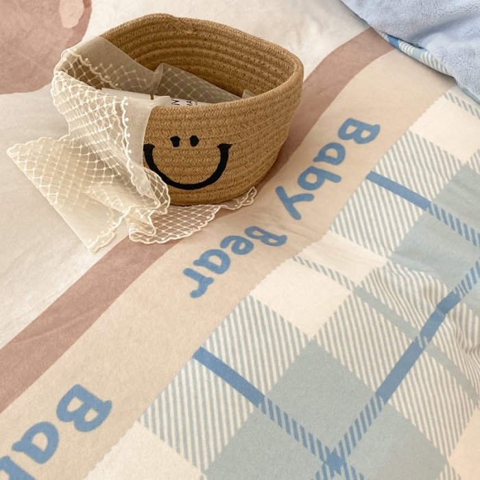 91家纺网 家纺一手货源 找家纺 昔可家纺 2021新款大版宝宝牛奶绒四件套 可爱小熊仔