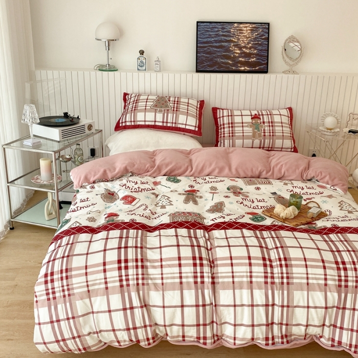 91家纺网 家纺一手货源 找家纺 昔可家纺 2021新款大版宝宝牛奶绒四件套 圣诞礼物