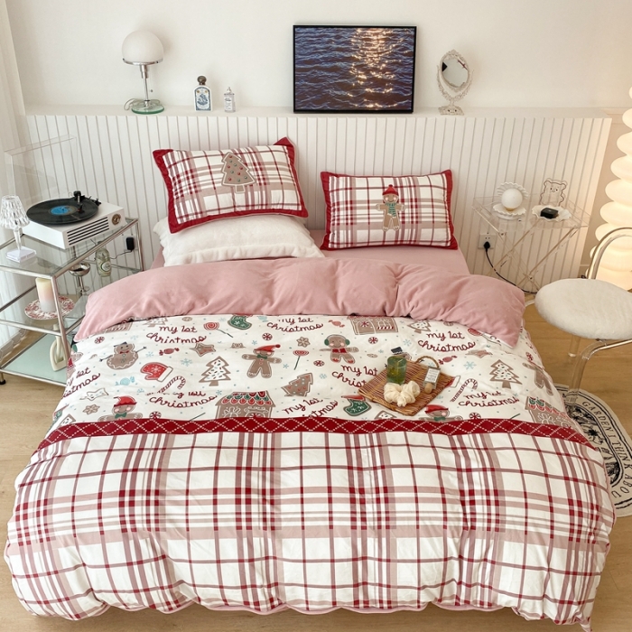 91家纺网 家纺一手货源 找家纺 昔可家纺 2021新款大版宝宝牛奶绒四件套 圣诞礼物