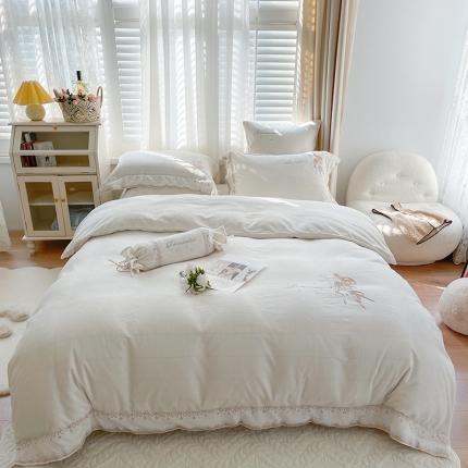 91家纺网 家纺一手货源 找家纺 馨蕊家居 2021秋冬轻奢煦暖绒系列新品-美人鱼 美人鱼-月光白