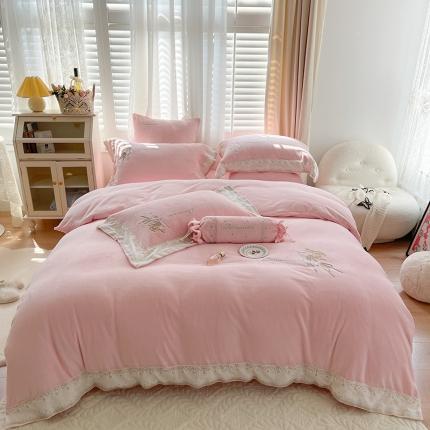 馨蕊家居 2021秋冬轻奢煦暖绒系列新品-美人鱼 美人鱼-初夏粉