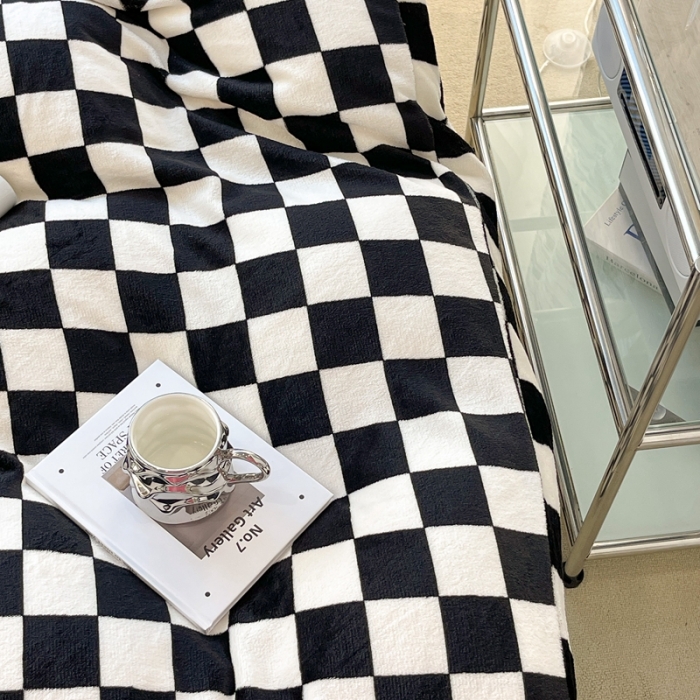 91家纺网 家纺一手货源 找家纺 （总）昔可家纺 2021新款牛奶绒棋盘格系列四件套