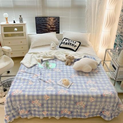 91家纺网 家纺一手货源 找家纺 （总）昔可家纺 2021新款牛奶羊羔绒印花毯