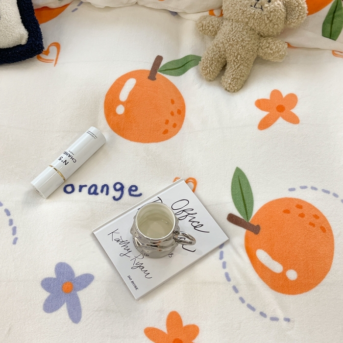 91家纺网 家纺一手货源 找家纺 昔可家纺 2021新款牛奶绒四件套-一批 大橙子