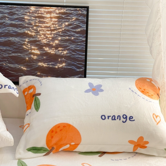 91家纺网 家纺一手货源 找家纺 昔可家纺 2021新款牛奶绒四件套-一批 大橙子