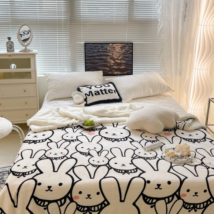 91家纺网 家纺一手货源 找家纺 （总）昔可家纺 2021新款牛奶羊羔绒印花毯