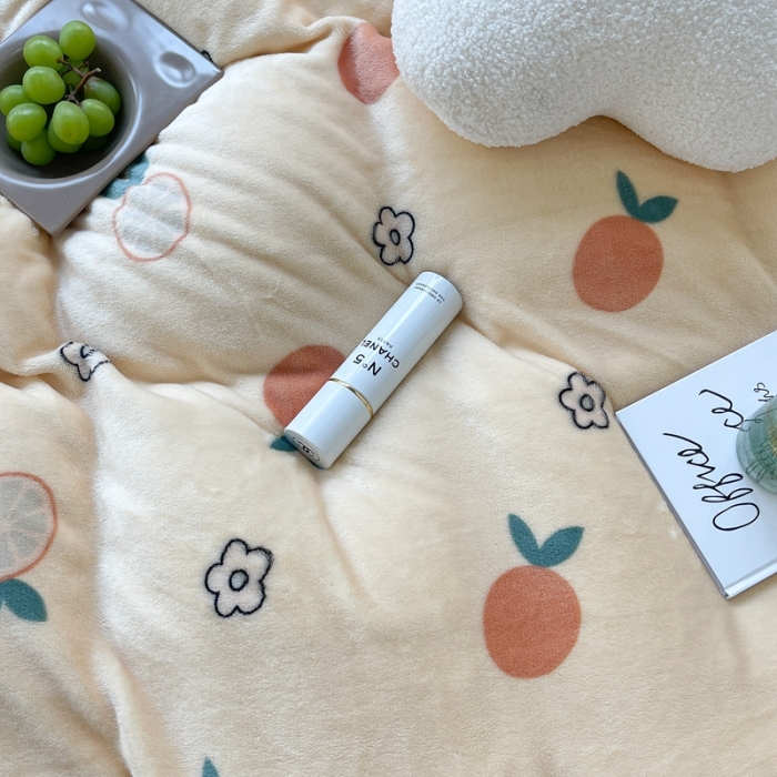 91家纺网 家纺一手货源 找家纺 昔可家纺 2021新款牛奶绒四件套-一批 花朵橙