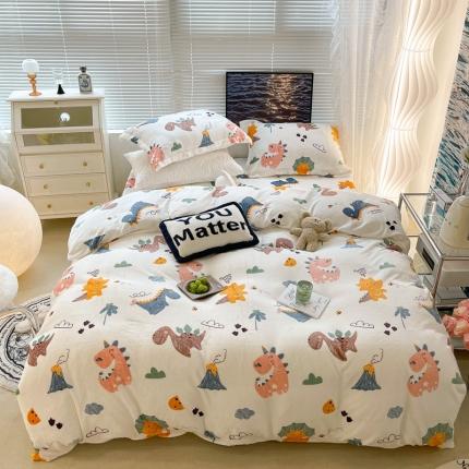 昔可家纺 2021新款牛奶绒四件套-一批 森林恐龙