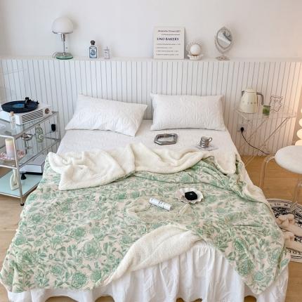 91家纺网 家纺一手货源 找家纺 （总）昔可家纺 2021新款牛奶羊羔绒印花毯