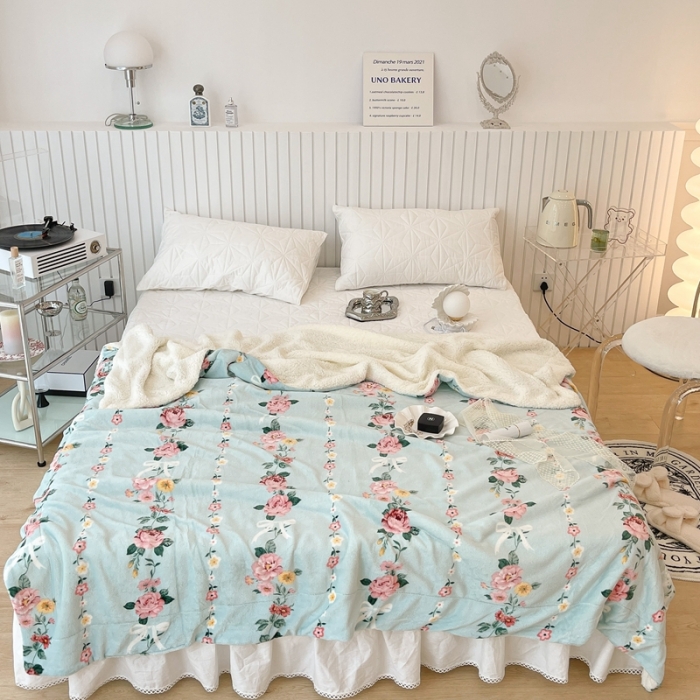 91家纺网 家纺一手货源 找家纺 （总）昔可家纺 2021新款牛奶羊羔绒印花毯