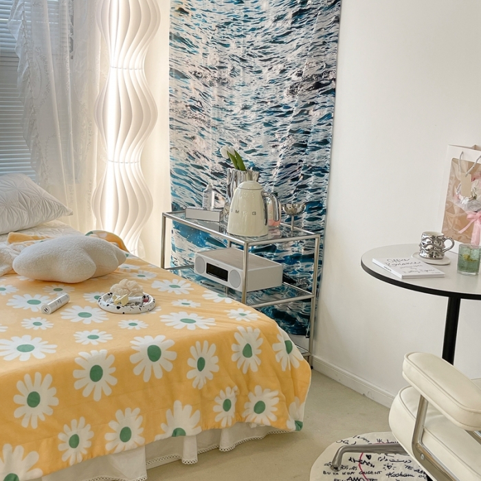 91家纺网 家纺一手货源 找家纺 昔可家纺 2021新款牛奶羊羔绒印花毯 奶黄雏菊花