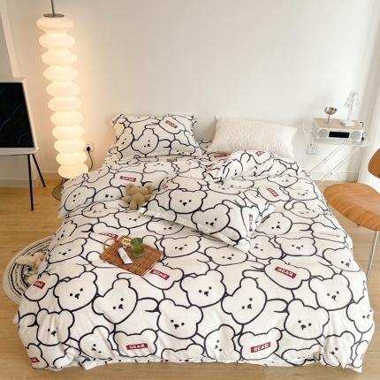 91家纺网 家纺一手货源 找家纺 （总）昔可家纺 2021新款牛奶绒四件套-二批