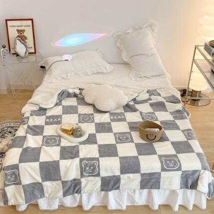 91家纺网 家纺一手货源 找家纺 （总）昔可家纺 2021新款牛奶羊羔绒印花毯