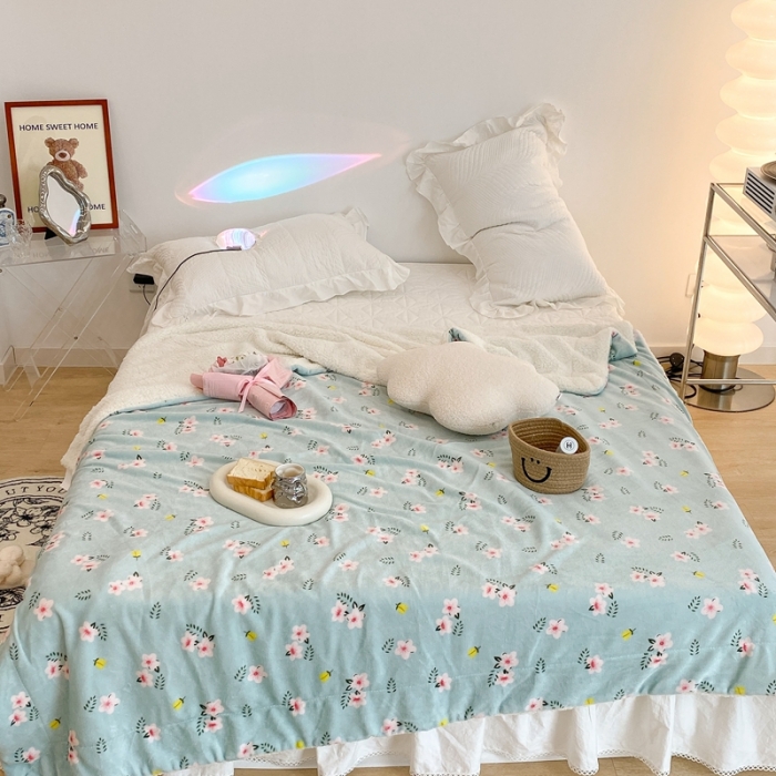 91家纺网 家纺一手货源 找家纺 （总）昔可家纺 2021新款牛奶羊羔绒印花毯