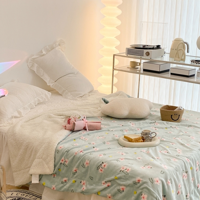 91家纺网 家纺一手货源 找家纺 （总）昔可家纺 2021新款牛奶羊羔绒印花毯