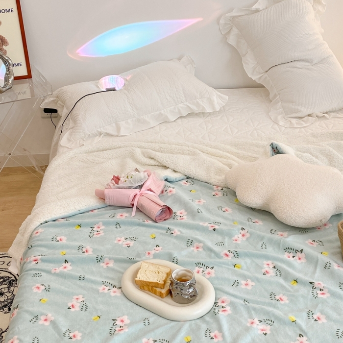 91家纺网 家纺一手货源 找家纺 （总）昔可家纺 2021新款牛奶羊羔绒印花毯