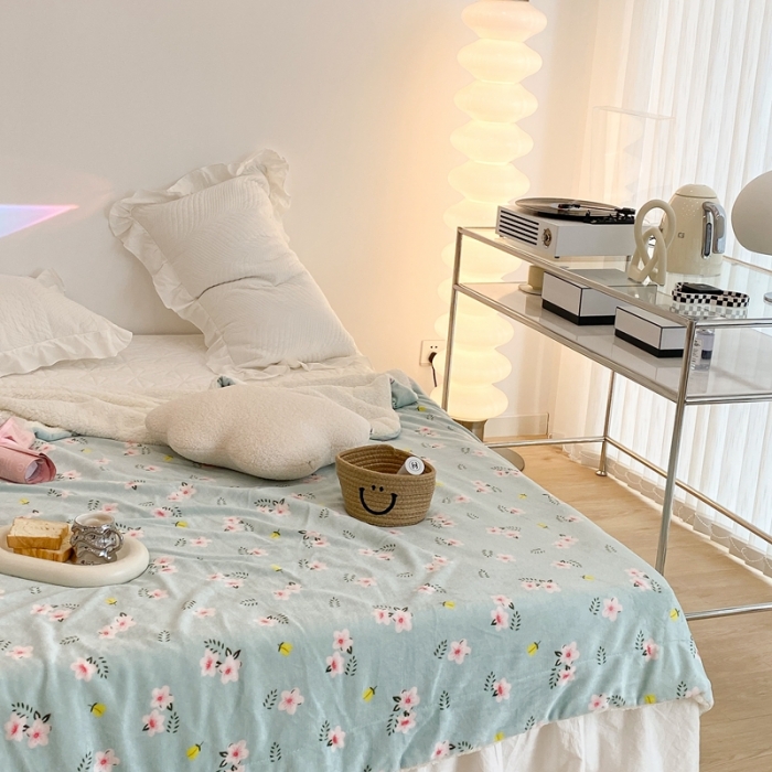 91家纺网 家纺一手货源 找家纺 （总）昔可家纺 2021新款牛奶羊羔绒印花毯