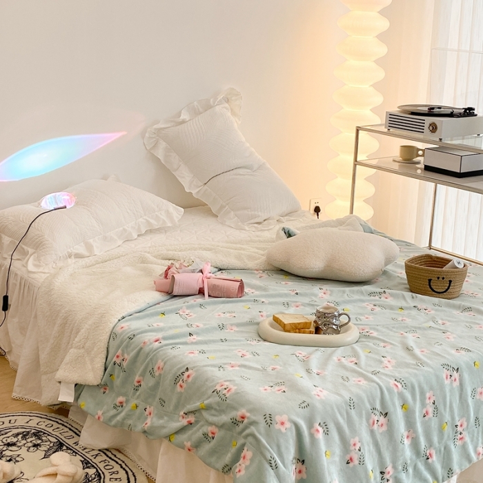 91家纺网 家纺一手货源 找家纺 （总）昔可家纺 2021新款牛奶羊羔绒印花毯