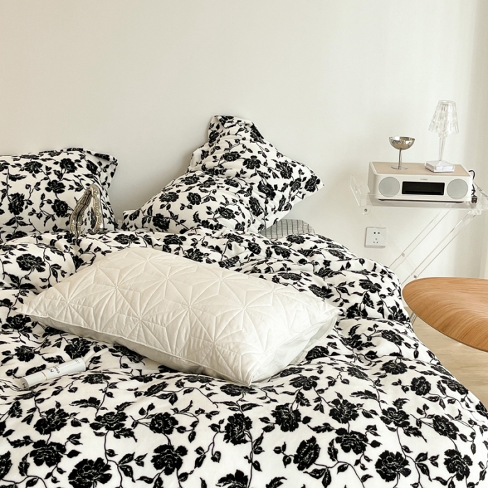 91家纺网 家纺一手货源 找家纺 昔可家纺 2021新款牛奶绒四件套-二批 干枯玫瑰