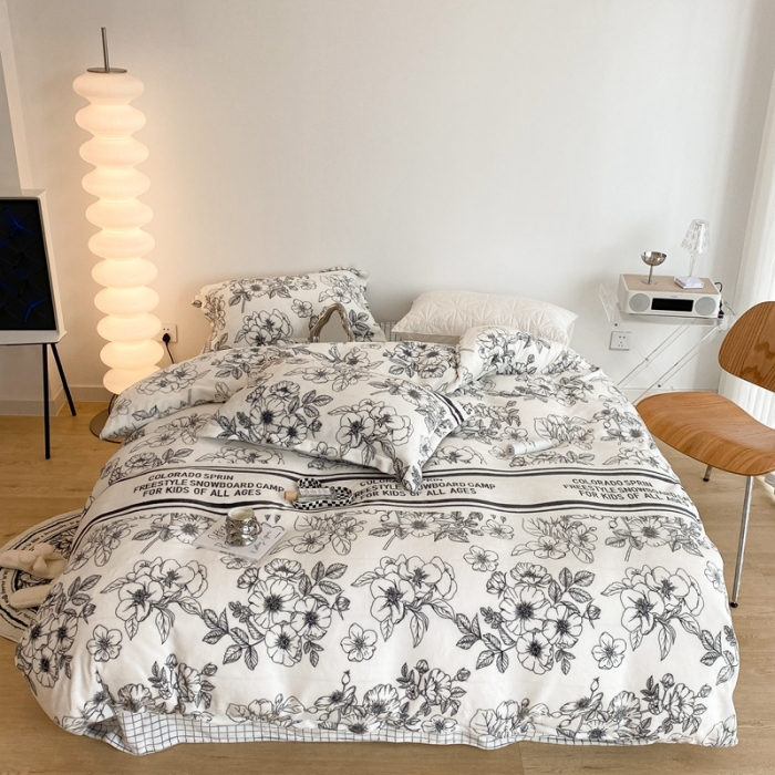 91家纺网 家纺一手货源 找家纺 昔可家纺 2021新款牛奶绒四件套-二批 黑茶