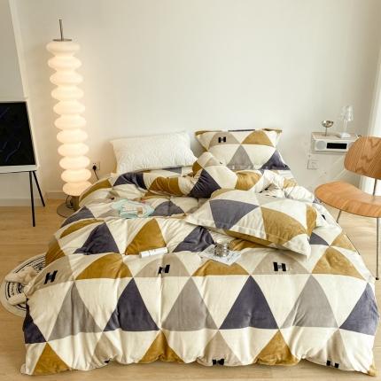 昔可家纺 2021新款牛奶绒四件套-二批 三角H