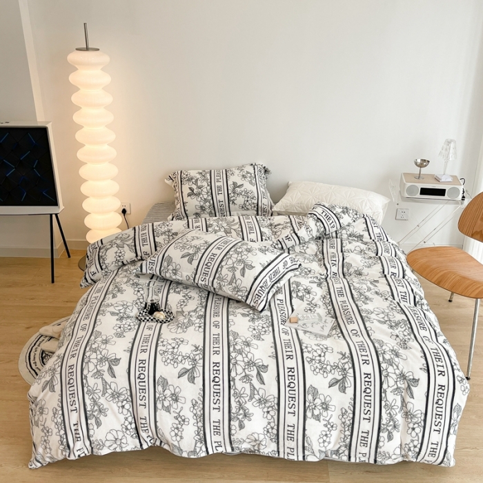 91家纺网 家纺一手货源 找家纺 昔可家纺 2021新款牛奶绒四件套-二批 优雅生活