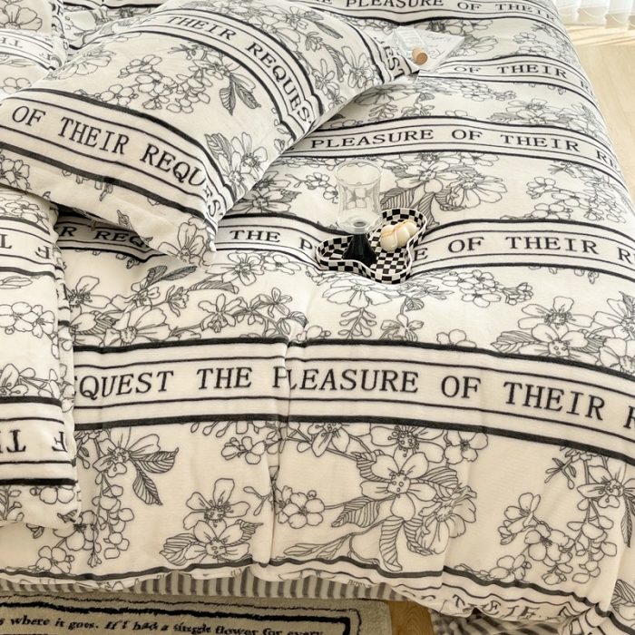 91家纺网 家纺一手货源 找家纺 昔可家纺 2021新款牛奶绒四件套-二批 优雅生活