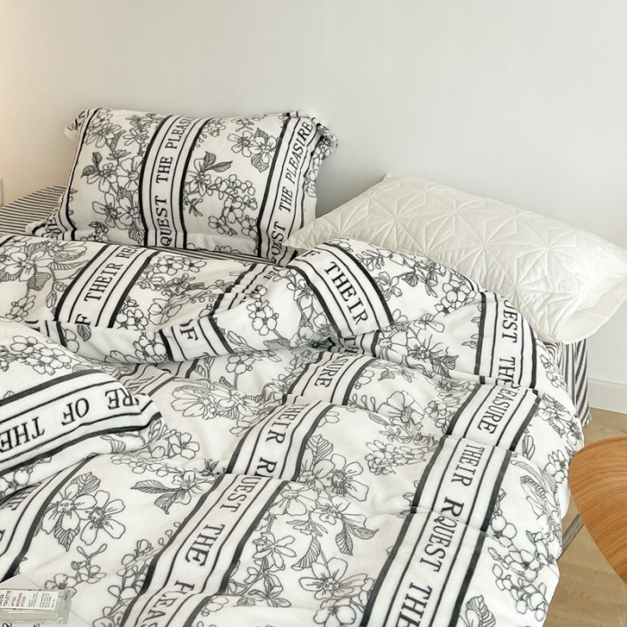 91家纺网 家纺一手货源 找家纺 昔可家纺 2021新款牛奶绒四件套-二批 优雅生活