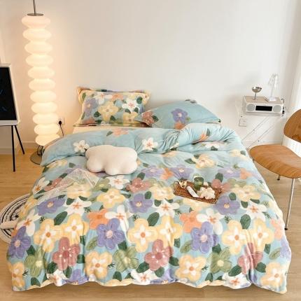 昔可家纺 2021新款牛奶绒四件套-二批 油画花园