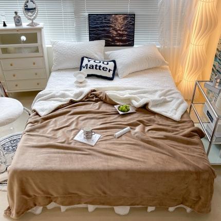 91家纺网 家纺一手货源 找家纺 （总）昔可家纺 2021新款素色牛奶绒羊羔绒毛毯