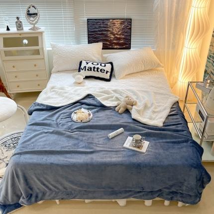 91家纺网 家纺一手货源 找家纺 （总）昔可家纺 2021新款素色牛奶绒羊羔绒毛毯