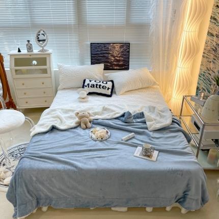 91家纺网 家纺一手货源 找家纺 （总）昔可家纺 2021新款素色牛奶绒羊羔绒毛毯