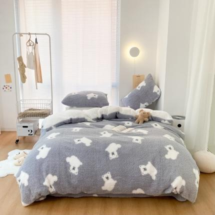 91家纺网 家纺一手货源 找家纺 （总）昔可 2021新款泰迪羊羔绒四件套