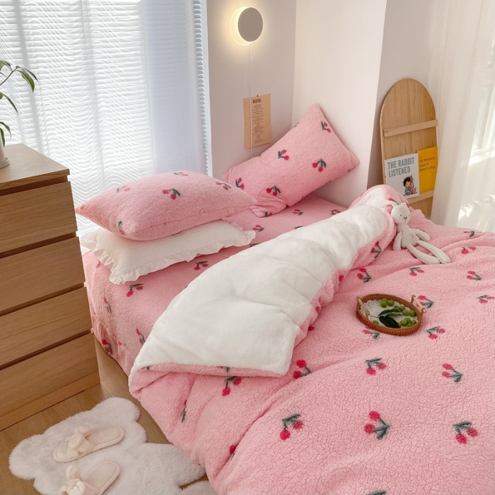 91家纺网 家纺一手货源 找家纺 （总）昔可 2021新款泰迪羊羔绒四件套