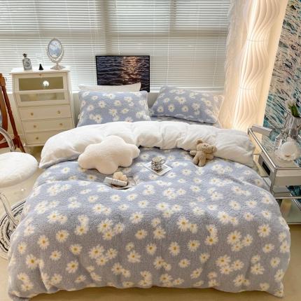 91家纺网 家纺一手货源 找家纺 （总）昔可家纺 2021新款泰迪羊羔绒印花四件套