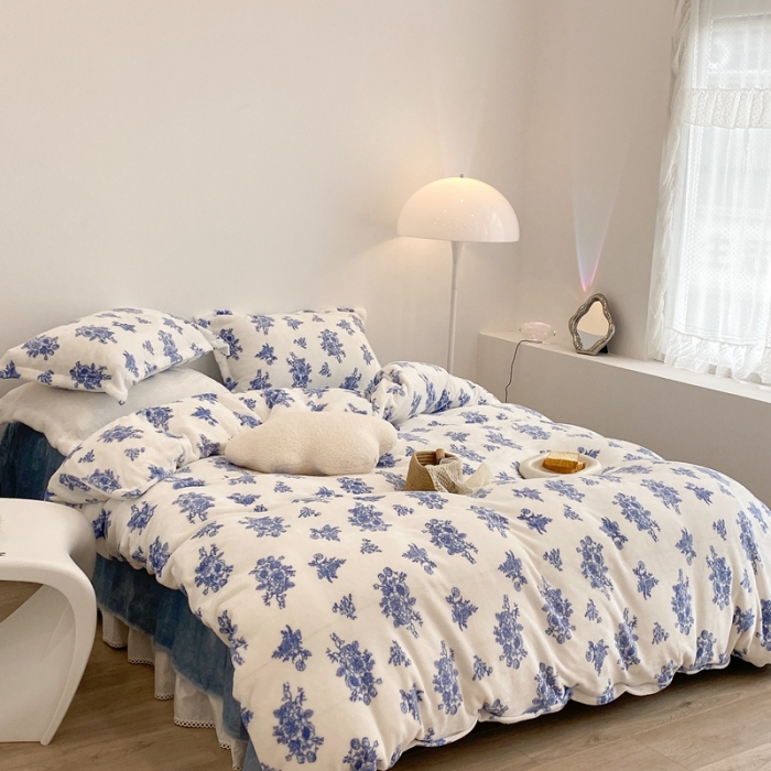 91家纺网 家纺一手货源 找家纺 （总）昔可家纺 2021新款牛奶绒四件套-三批