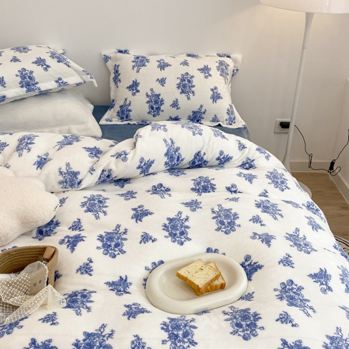 91家纺网 家纺一手货源 找家纺 昔可家纺 2021新款牛奶绒四件套-三批 浮生若梦