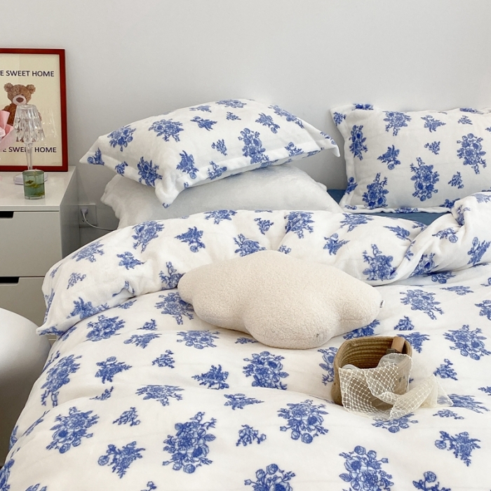 91家纺网 家纺一手货源 找家纺 昔可家纺 2021新款牛奶绒四件套-三批 浮生若梦