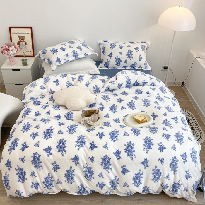 91家纺网 家纺一手货源 找家纺 昔可家纺 2021新款牛奶绒四件套-三批 浮生若梦