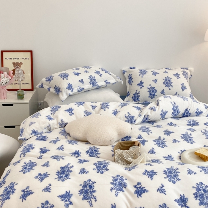 91家纺网 家纺一手货源 找家纺 昔可家纺 2021新款牛奶绒四件套-三批 浮生若梦