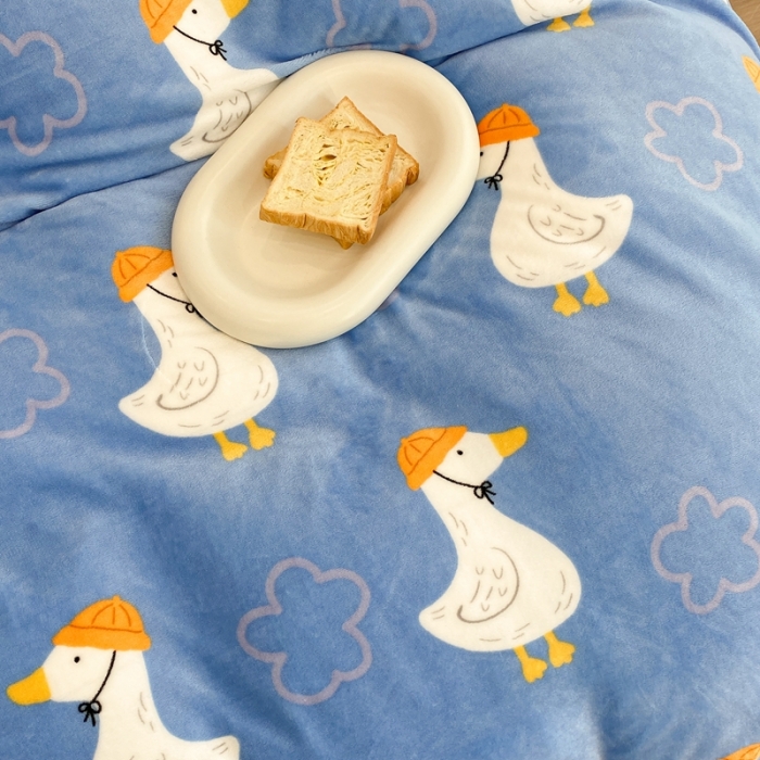 91家纺网 家纺一手货源 找家纺 昔可家纺 2021新款牛奶绒四件套-三批 花朵鸭