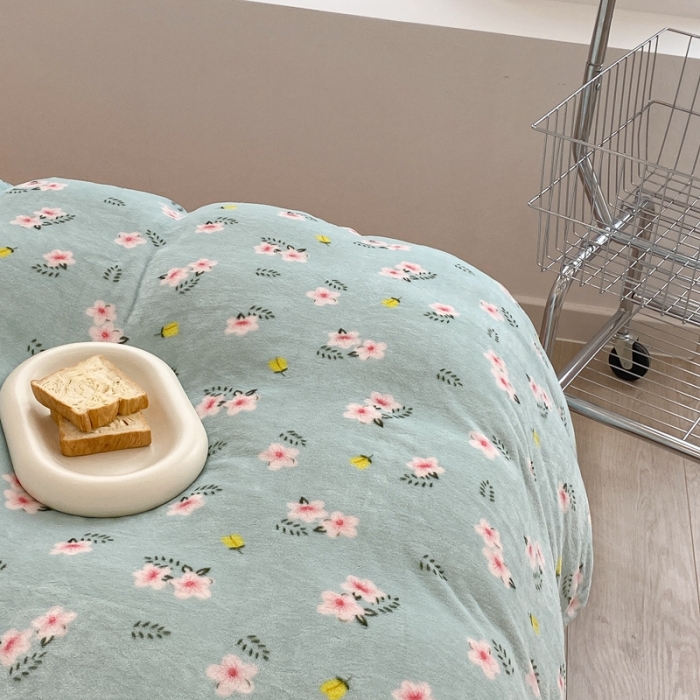 91家纺网 家纺一手货源 找家纺 昔可家纺 2021新款牛奶绒四件套-三批 花漾