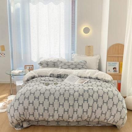 昔可 2021新款泰迪羊羔绒四件套 时尚H