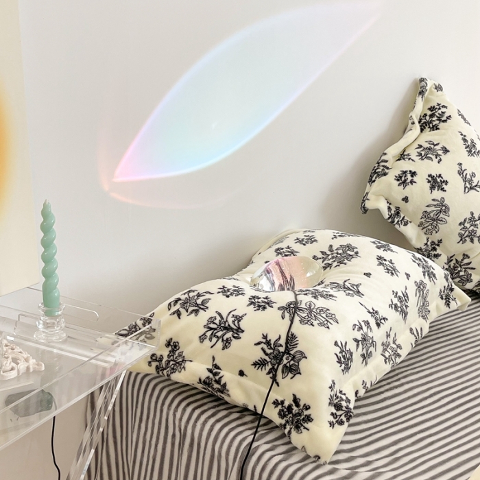 91家纺网 家纺一手货源 找家纺 昔可家纺 2021新款牛奶绒四件套-三批 素描水墨花