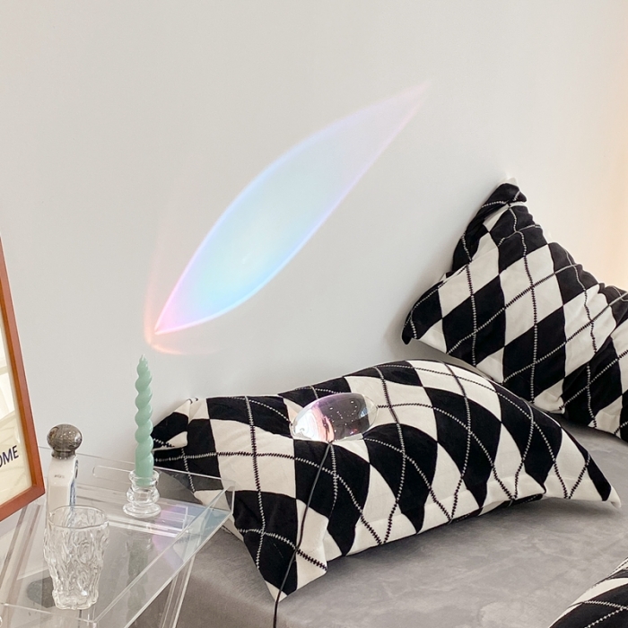 91家纺网 家纺一手货源 找家纺 昔可家纺 2021新款牛奶绒四件套-三批 菱格-黑灰