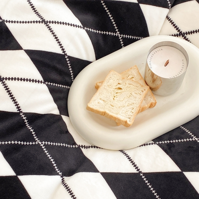 91家纺网 家纺一手货源 找家纺 昔可家纺 2021新款牛奶绒四件套-三批 菱格-黑灰