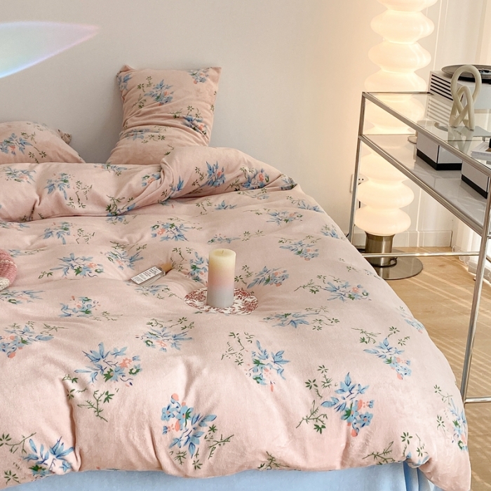 91家纺网 家纺一手货源 找家纺 （总）昔可家纺 2021新款牛奶绒四件套-老花色