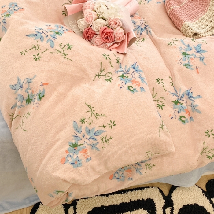 91家纺网 家纺一手货源 找家纺 （总）昔可家纺 2021新款牛奶绒四件套-老花色